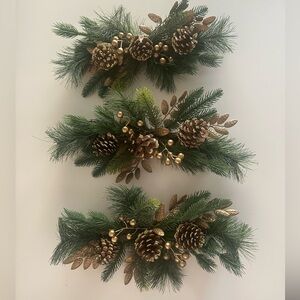 Target Holiday Pinecone Garland Set of 3 NWOT